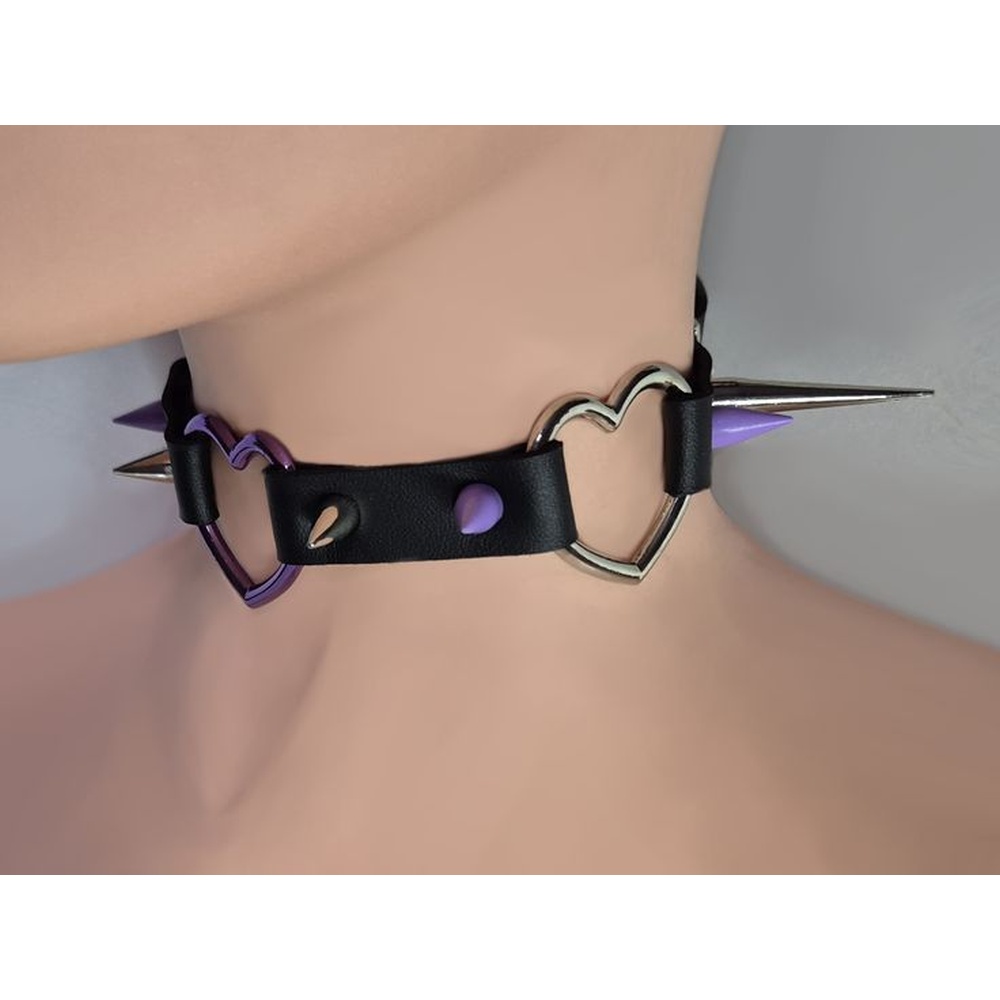 NekoGirl Collars - Heartstrike handmade Choker - Zwart